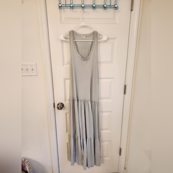 Anthro Sundry Mint Blue Tiered Maxi Sleeveless Dress Size 2 #Z546 - Picture 1 of 5